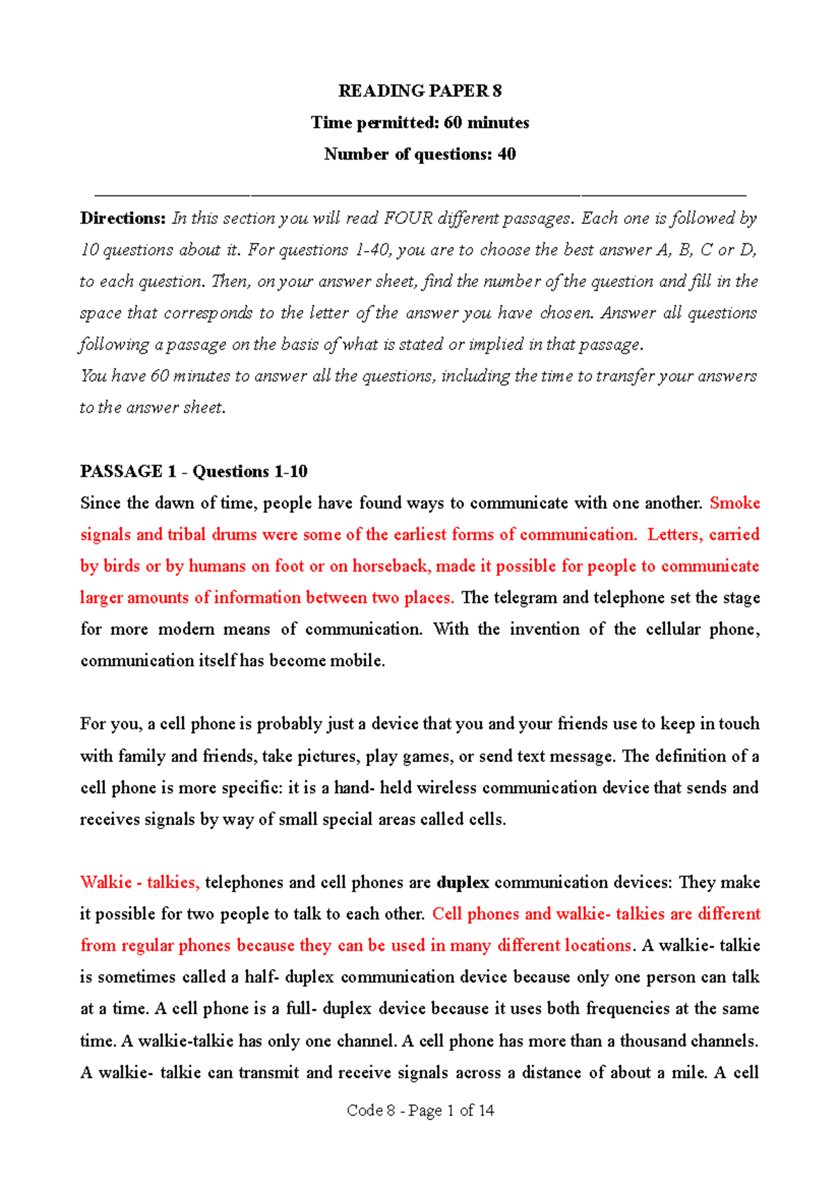 Vstep (3-6) - Comprehensive Reading Test 8 Insights and Answers - Studocu