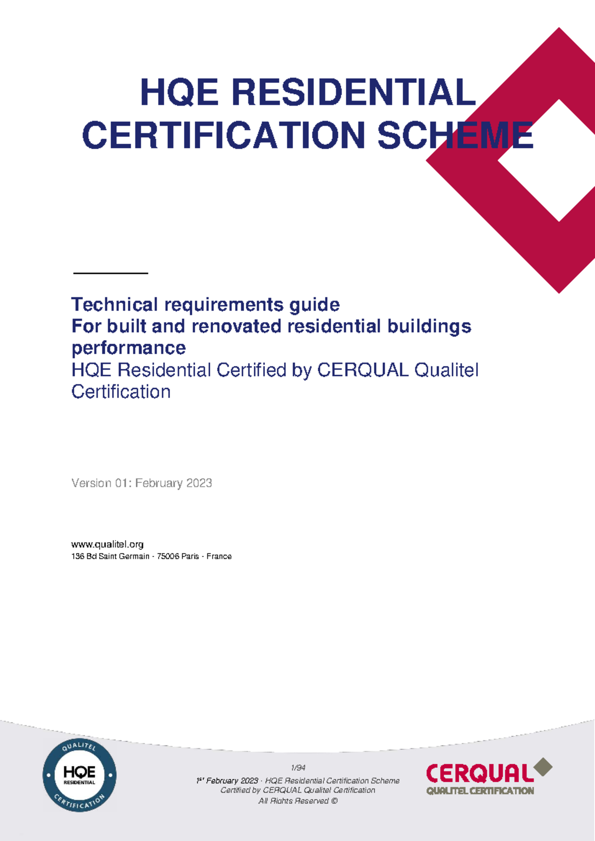 HQE Residential Certification Scheme: Technical Requirements Guide (ENG ...
