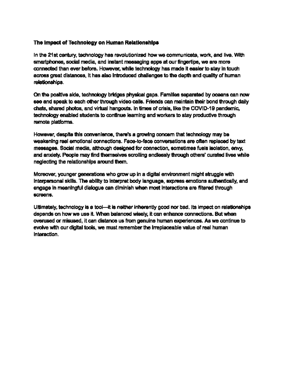 The Impact of Tech on Human Relationships: A 21st Century Analysis ...