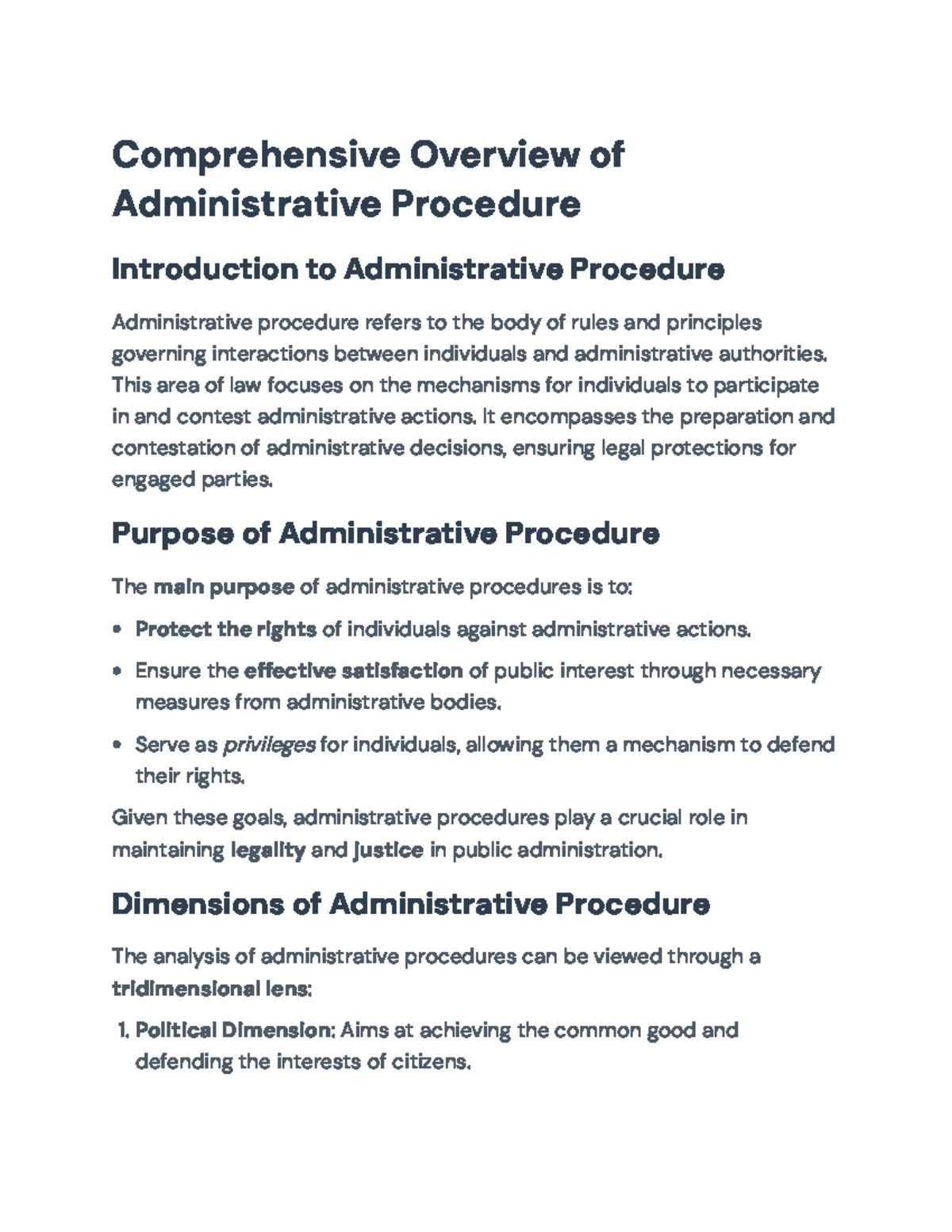 Comprehensive Review of Administrative Procedures and Rights ...