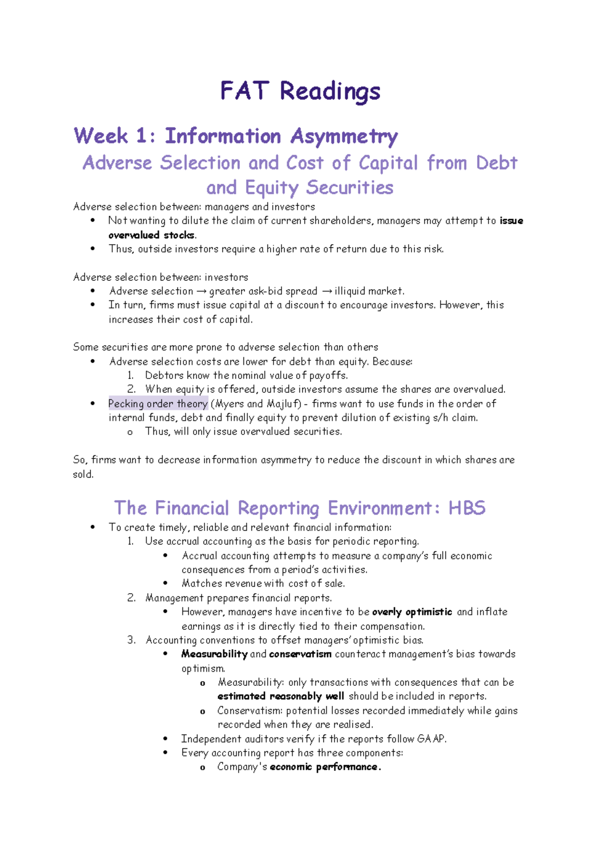 FAT Reading summaries - weeks 1-4 - FAT Readings Week 1: Information ...