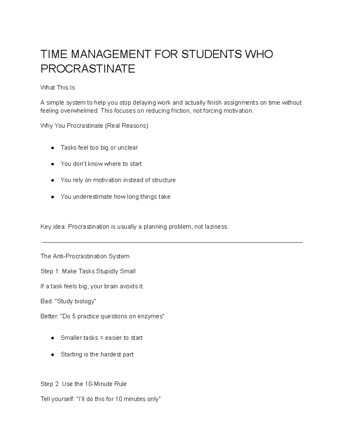 TIME MANAGEMENT STRATEGIES FOR STUDENTS: OVERCOMING PROCRASTINATION ...