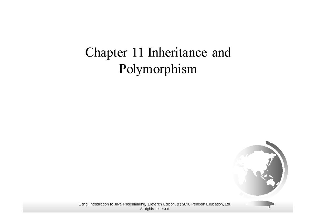 Java Programming (CS101) Chapter 11: Inheritance & Polymorphism Slide ...