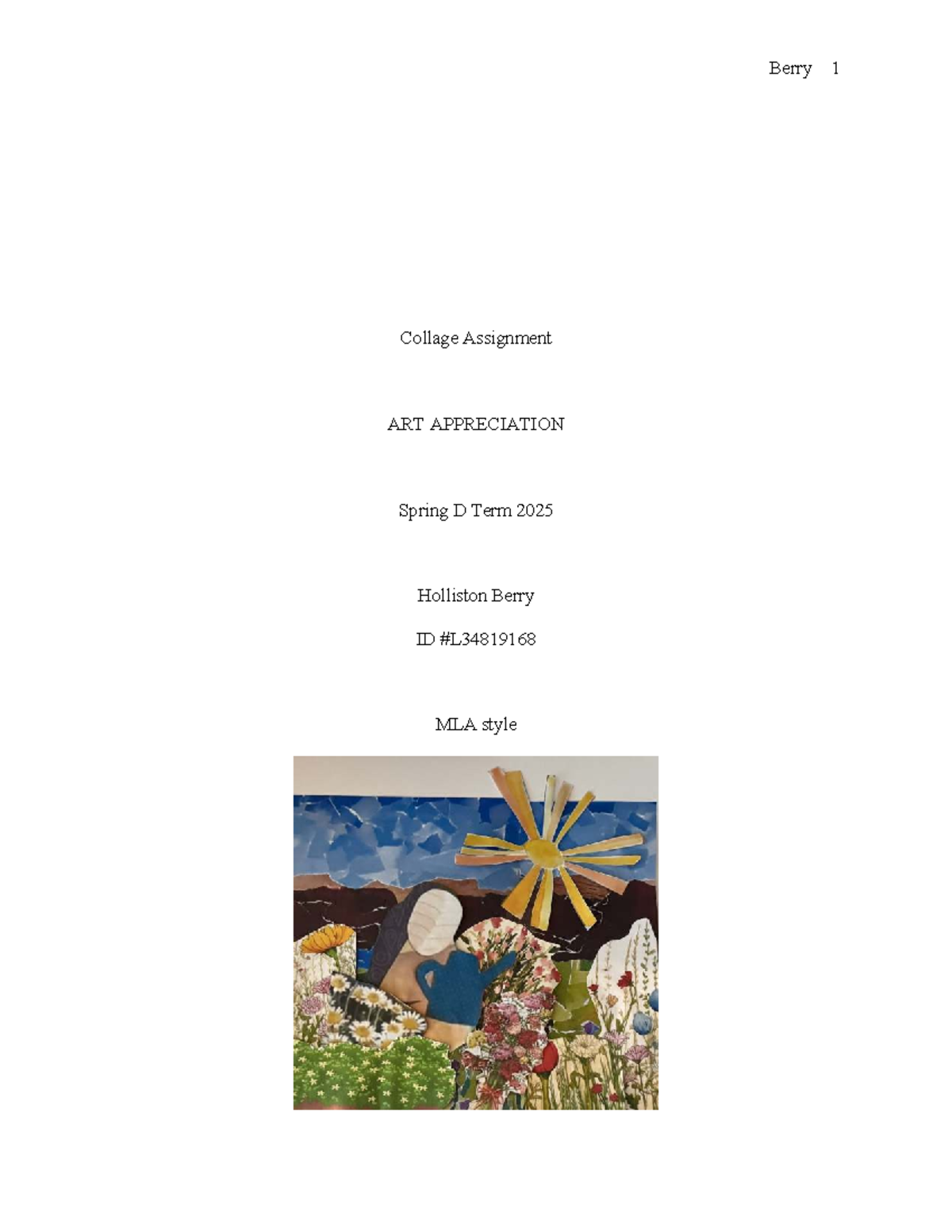 El Roi Collage - not availiable - Berry Collage Assignment ART ...