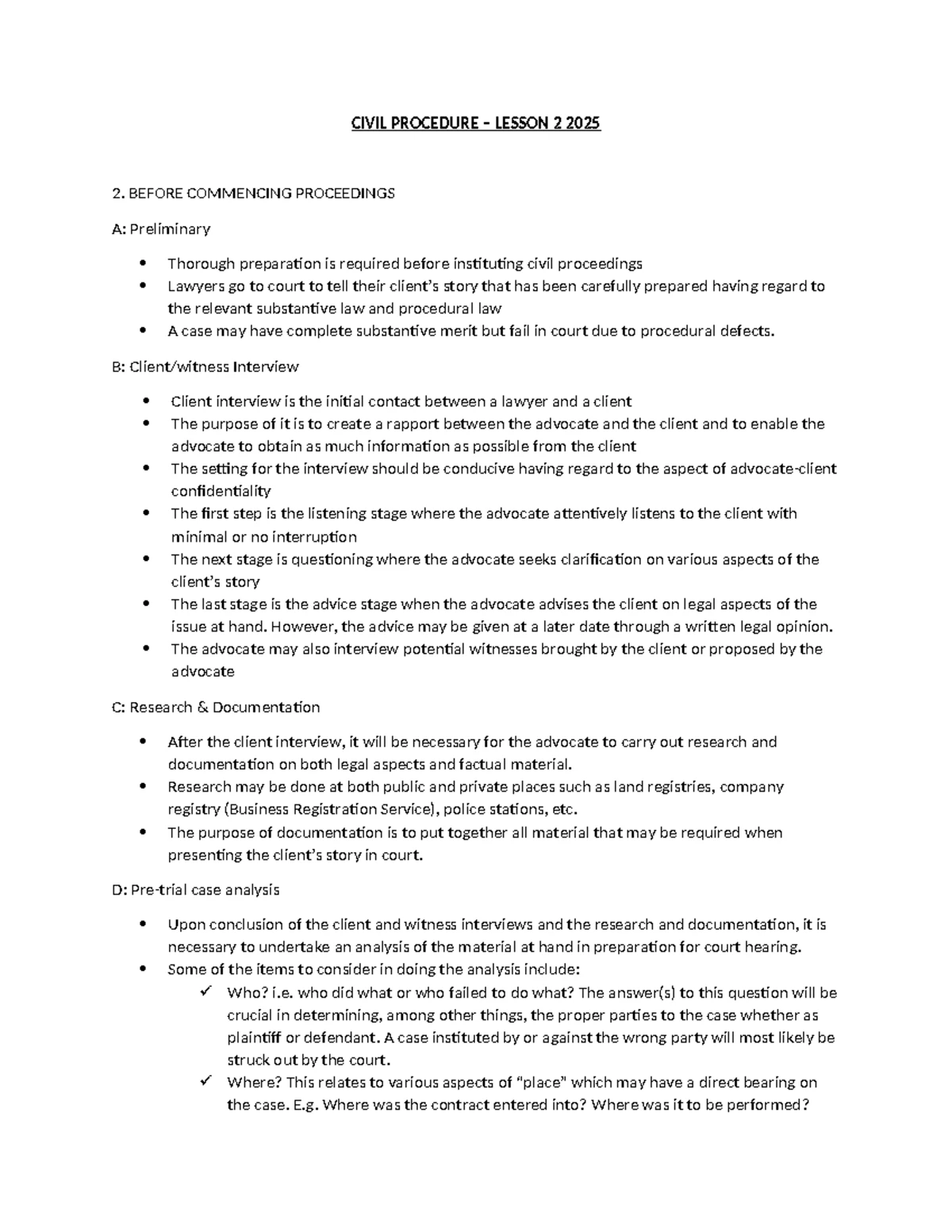 Introductionto Civil Procedure - INTRODUCTION Civil procedure is the ...
