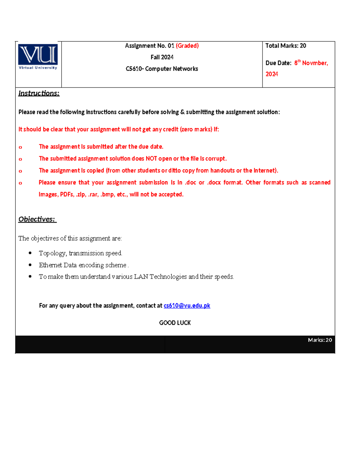 CS610 assignment - Assignment No. 01 (Graded) Fall 2024 CS610- Computer ...
