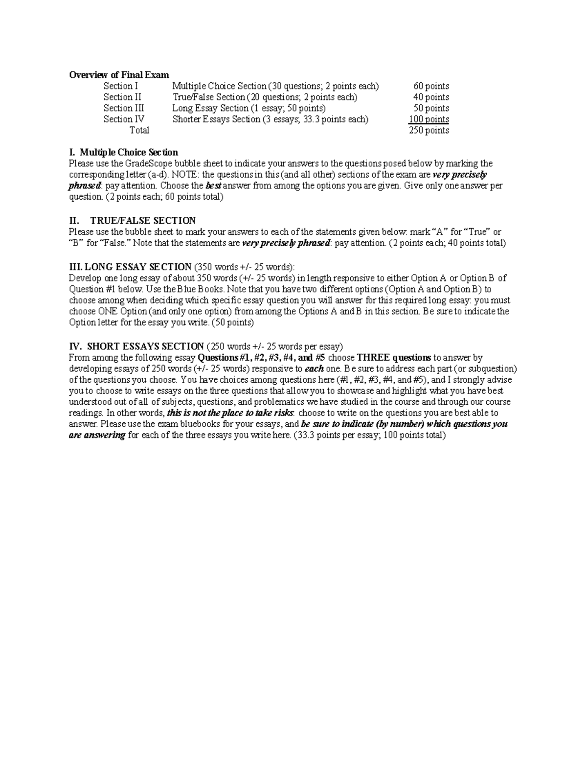 Final Exam Overview - Studocu