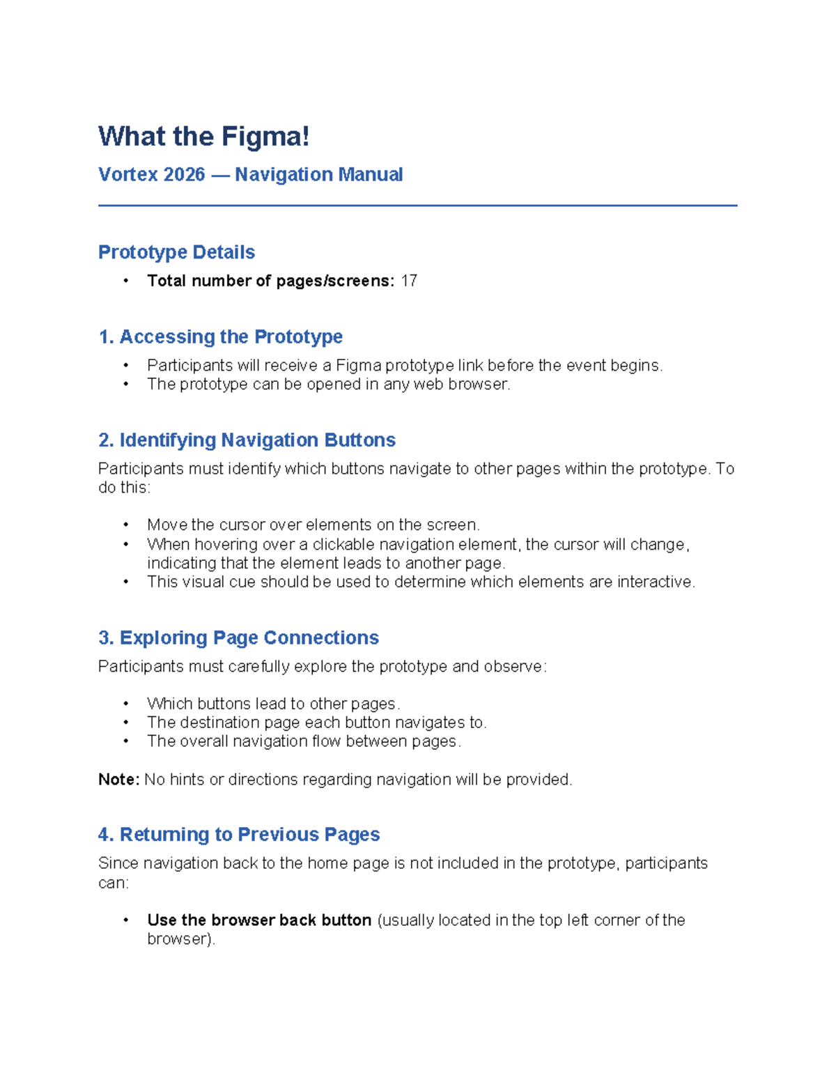 Vortex 2026 Navigation Manual: Figma Prototype Guide - Studocu