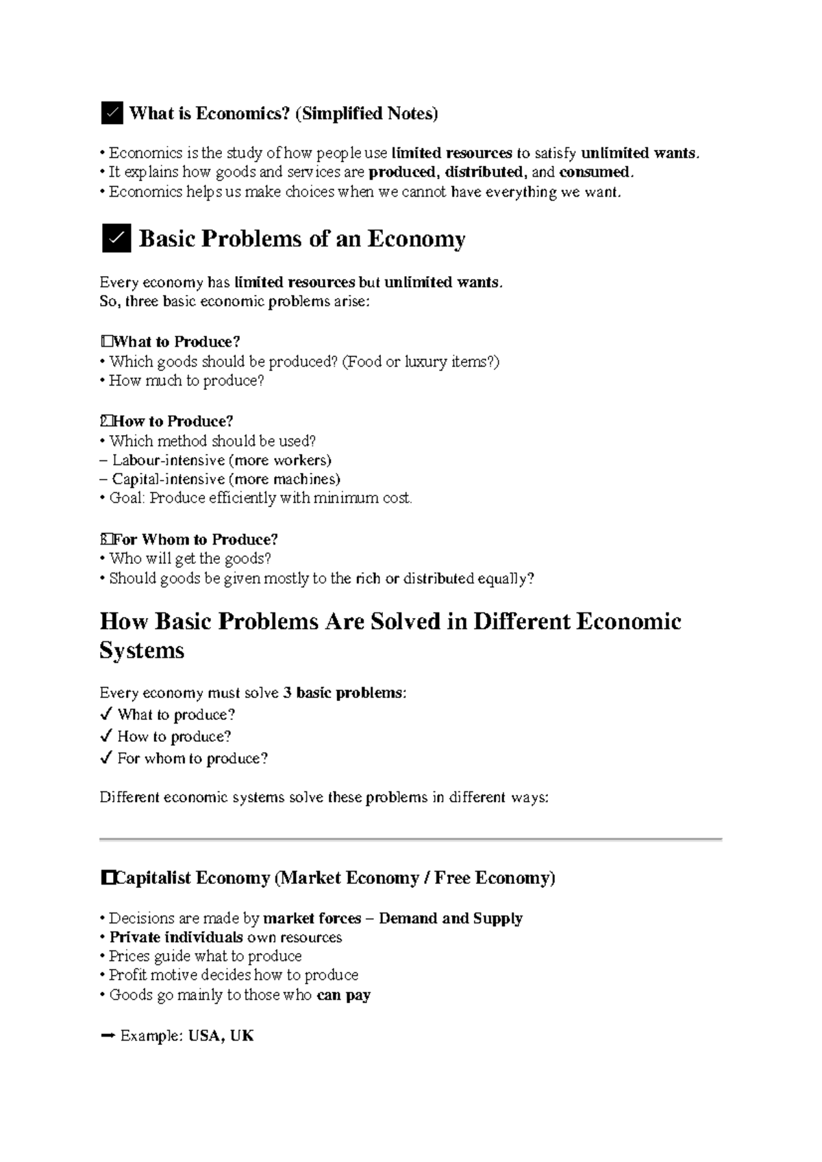 Economics 101: Simplified Notes on Key Concepts and Principles - Studocu