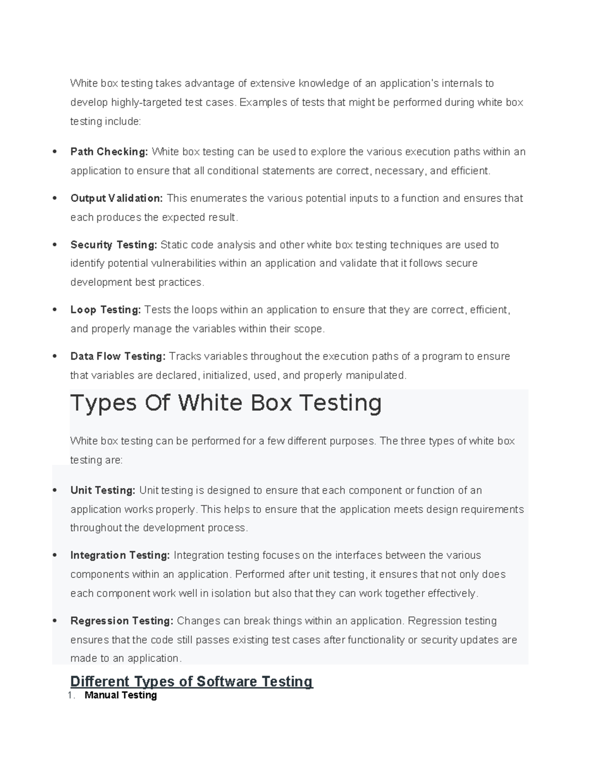 White Box Testing Techniques and Types - Software Testing Overview ...
