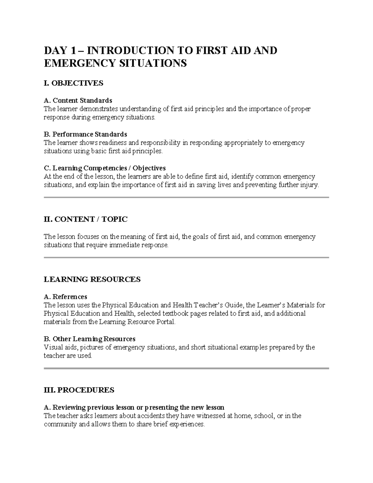 Health 101: First Aid & Emergency Response Overview - Studocu