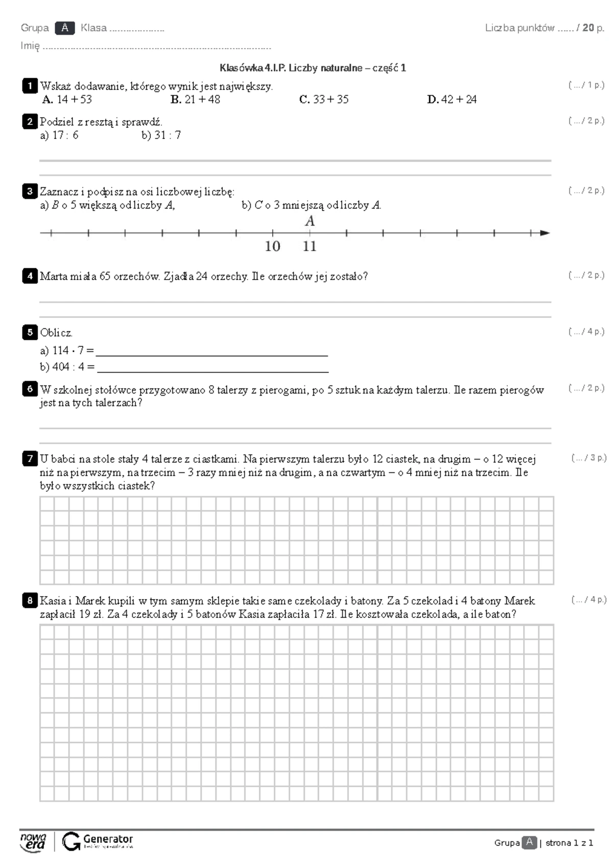 Matematyka Z Kluczem Klasa 5 Sprawdzian Koncowy www.studocu.com