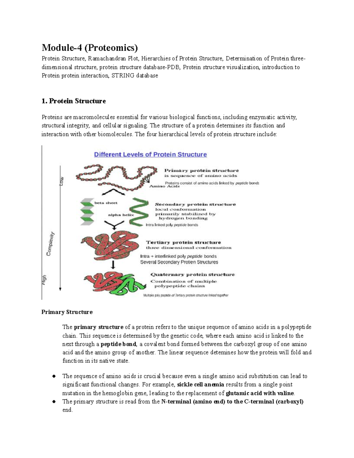 Module-4 Proteomics: Understanding Protein Structure and Visualization ...