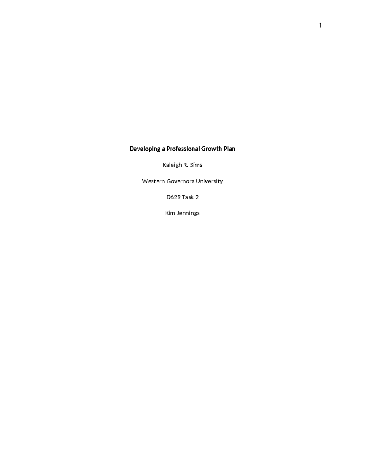 D629 Task 2 - Professional Growth Plan for Substance Abuse Education ...