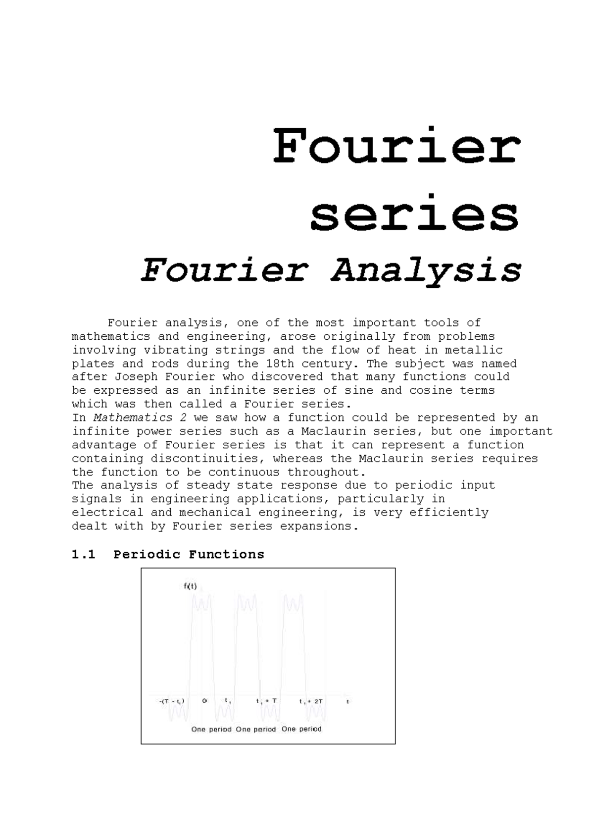 Fourier Series Analysis - MATH 2 Final Exam Guide - Studocu