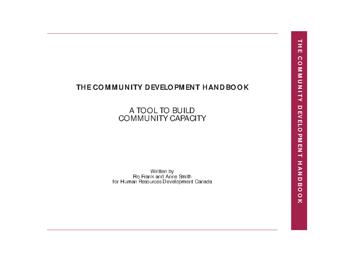 The community development handbook - H A N D B O O K C O M M U N I T Y ...