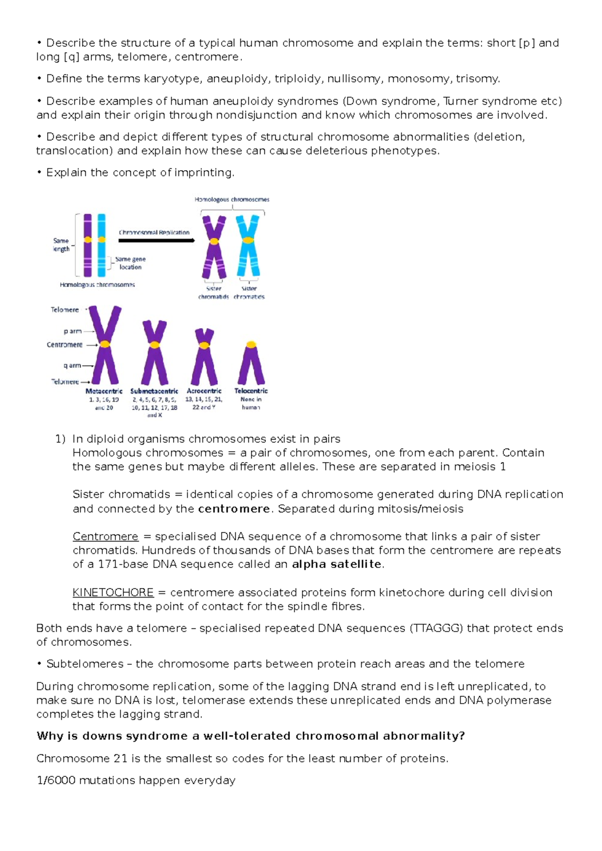 L11-12 Chromosomal Mutations: Structure, Abnormalities, and Syndromes ...