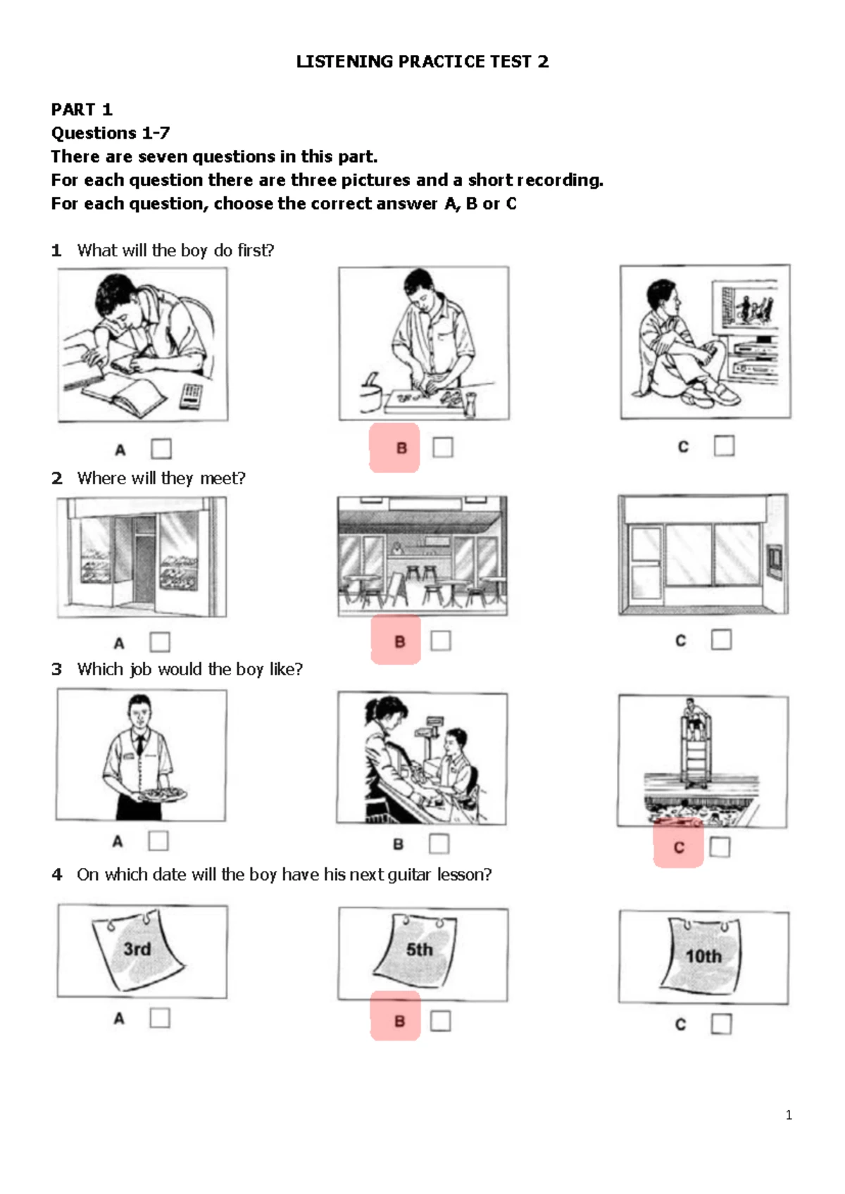 Listening Practice Test 2: Questions & Answers Guide - Studocu