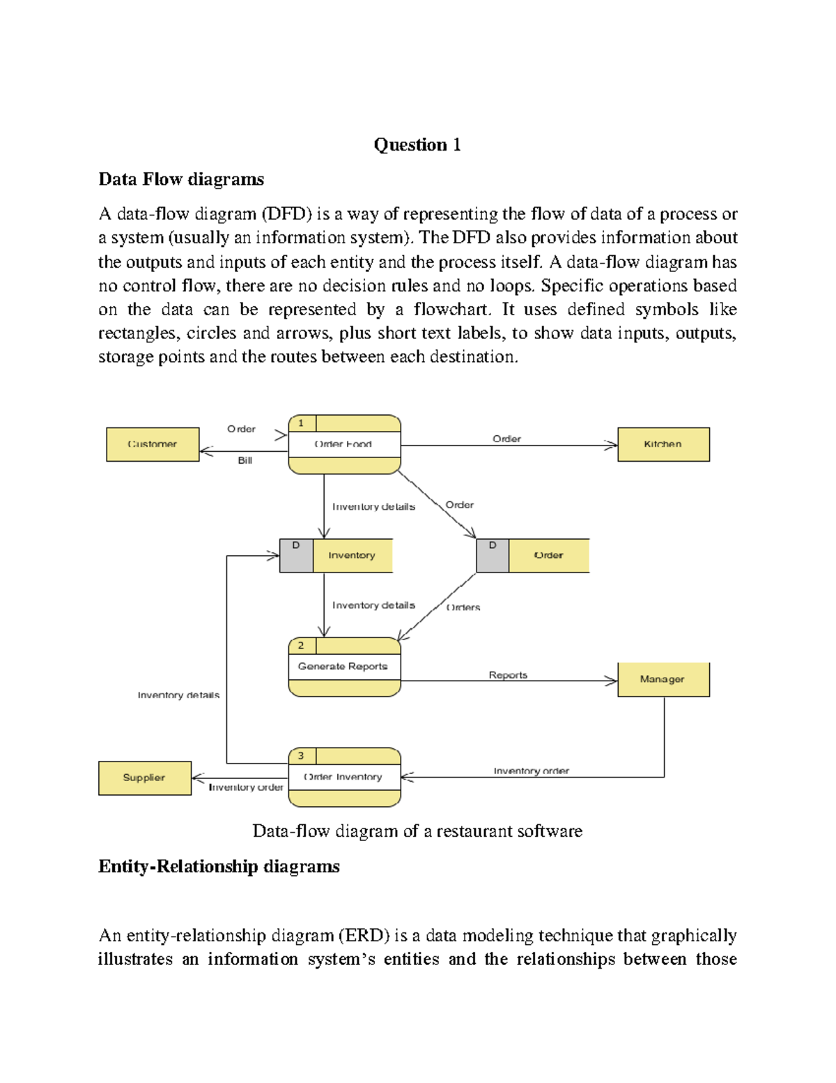Software Engineering Assignment - Question 1 Data Flow diagrams A data ...