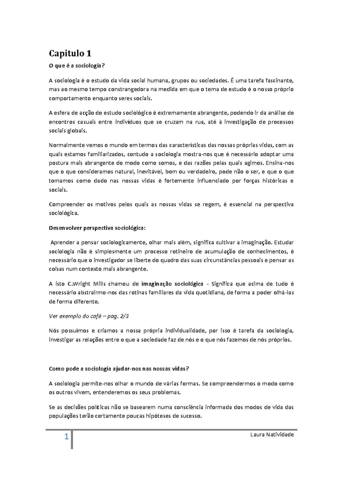 Capitulo 1 Sociologia - Warning: TT: undefined function: 32 Warning: TT ...