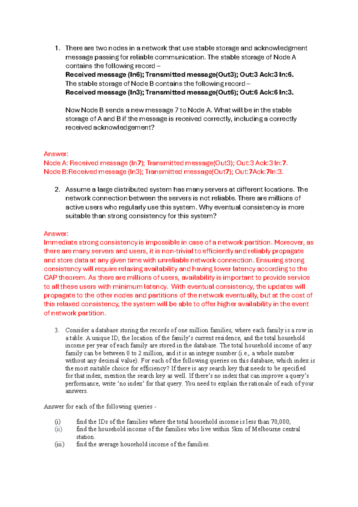 Final Exam Answers for Distributed Systems (CS101) - Studocu