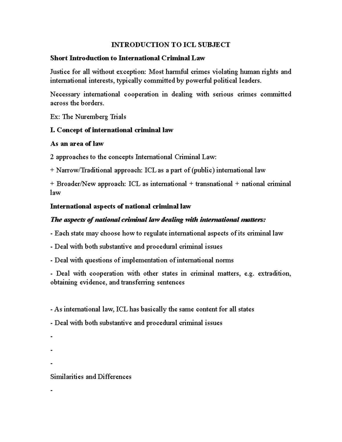 1 Week-1 - luật hành chính - INTRODUCTION TO ICL SUBJECT Short ...