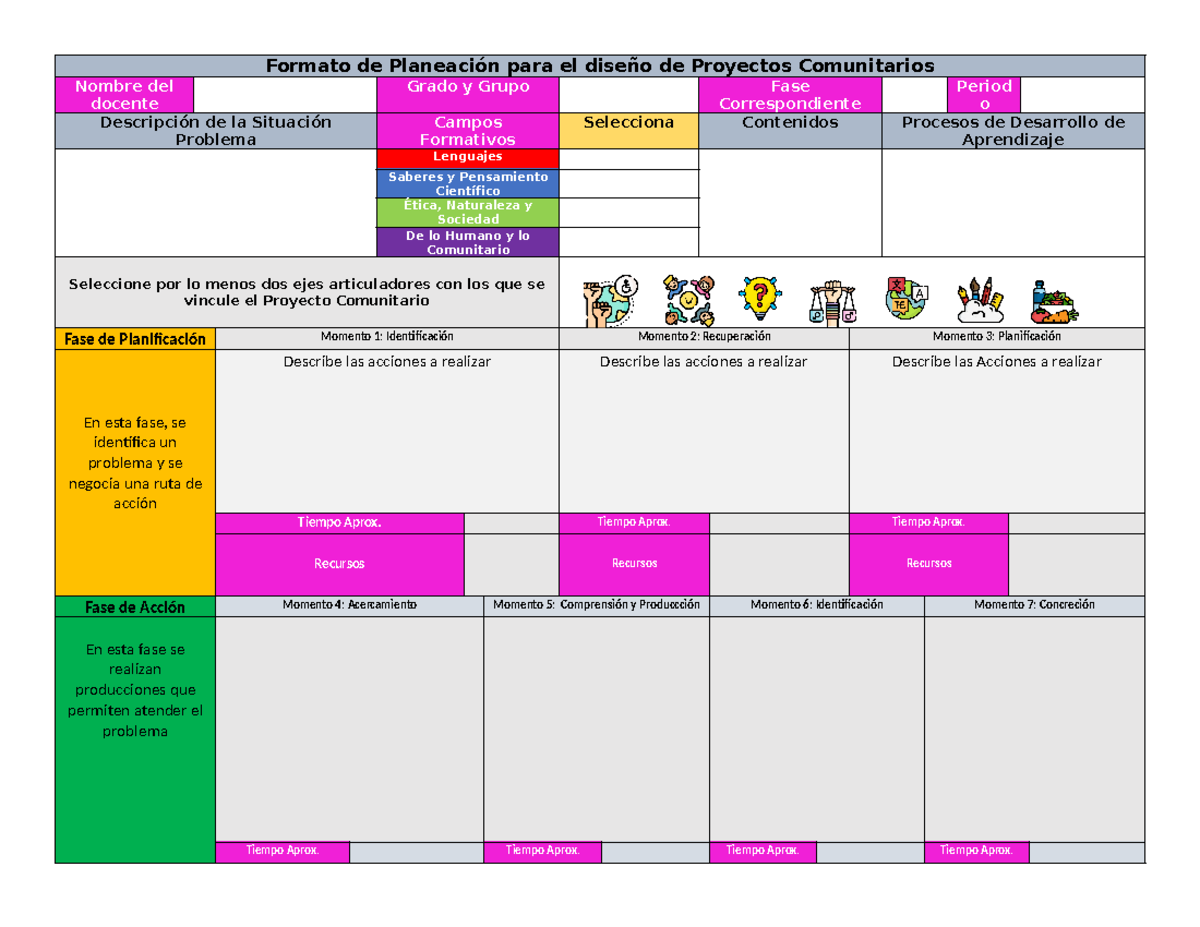 Formato de Planeación para Proyectos Comunitarios: Guía Completa - Studocu