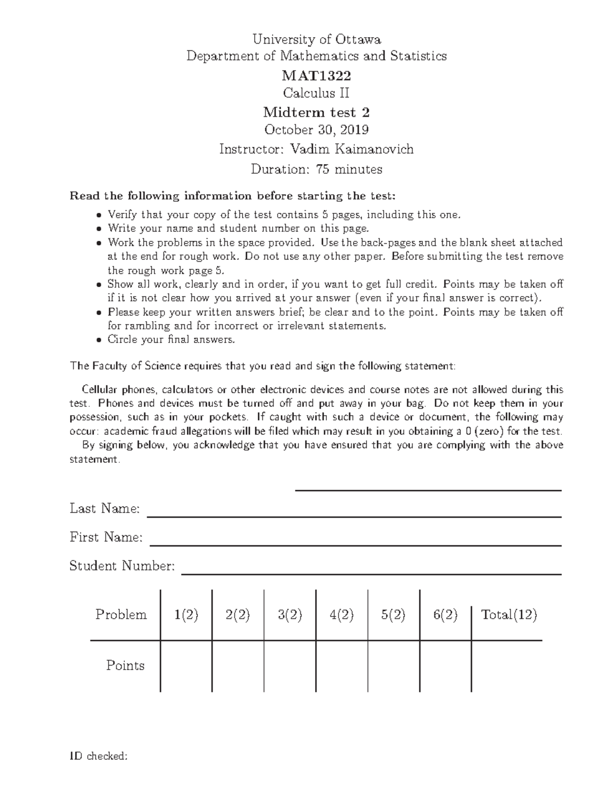 MAT 1322 - Fall 2019 - Kaimanovich - Midterm 2 Exam Solutions - Studocu