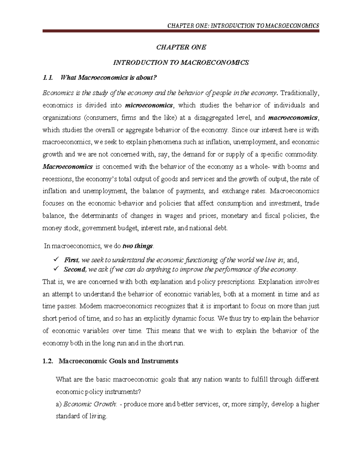 Macroeconomics Final Exam Notes: Chapters 1 & 2 Overview - Studocu