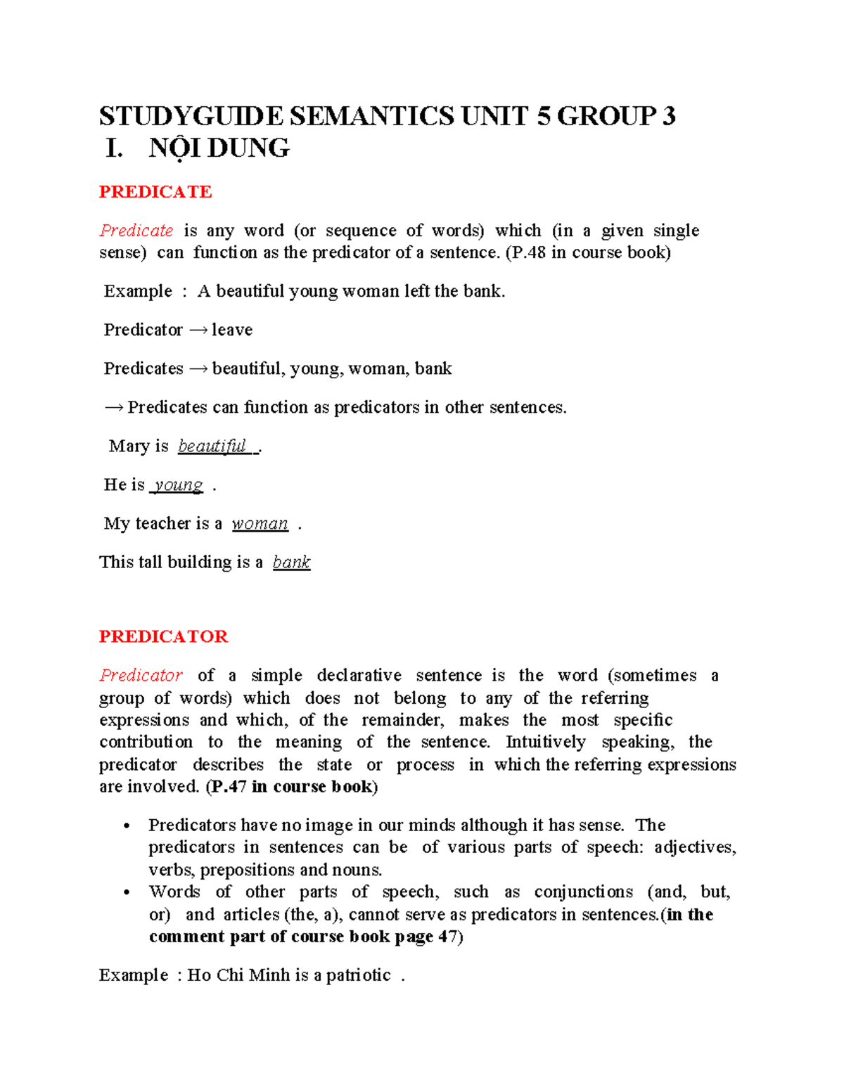 Study Guide: Semantics Unit 5 - Group 3 Insights - Studocu