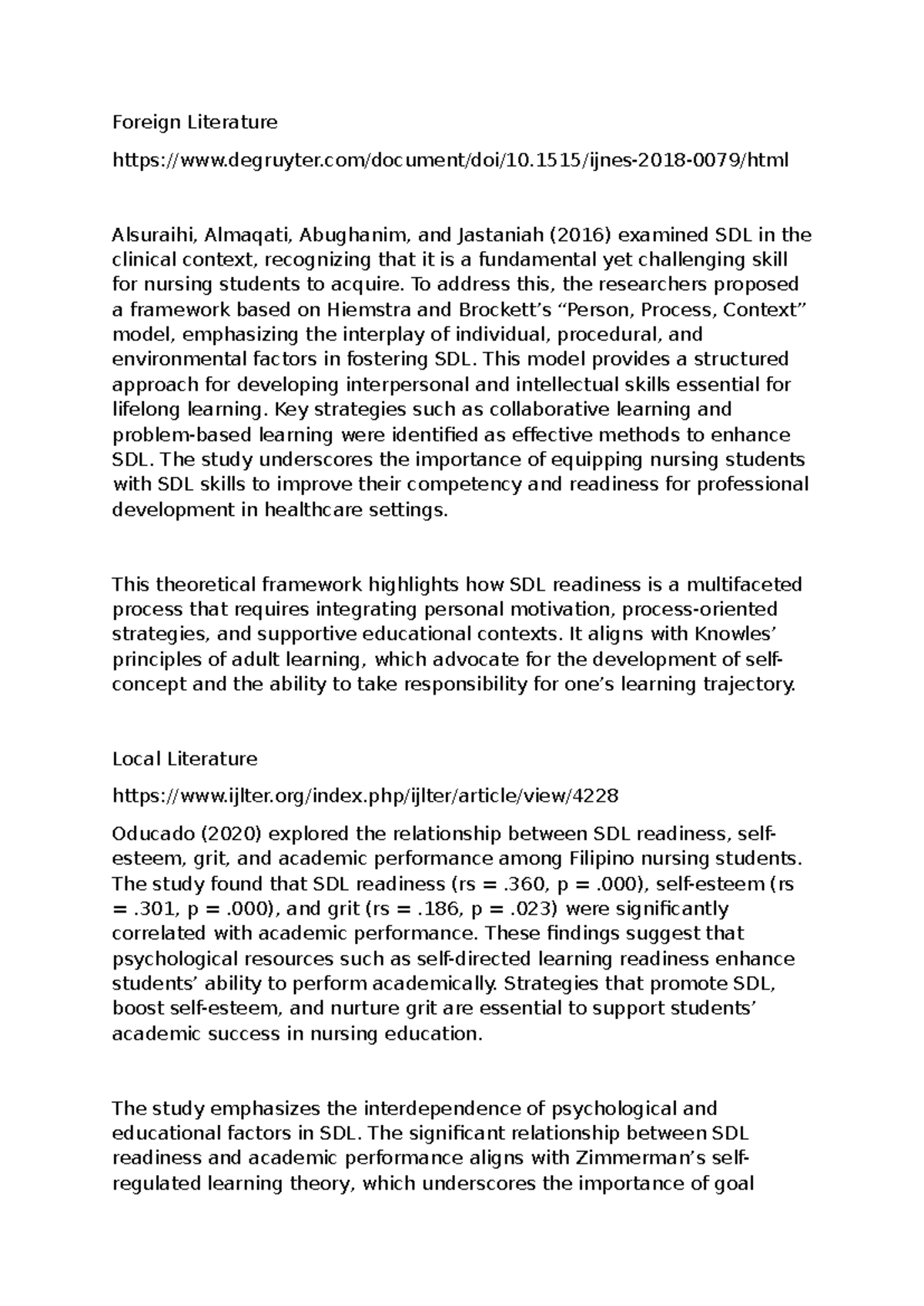 Conceptual-RRL-1 - None so far - Foreign Literature - Studocu