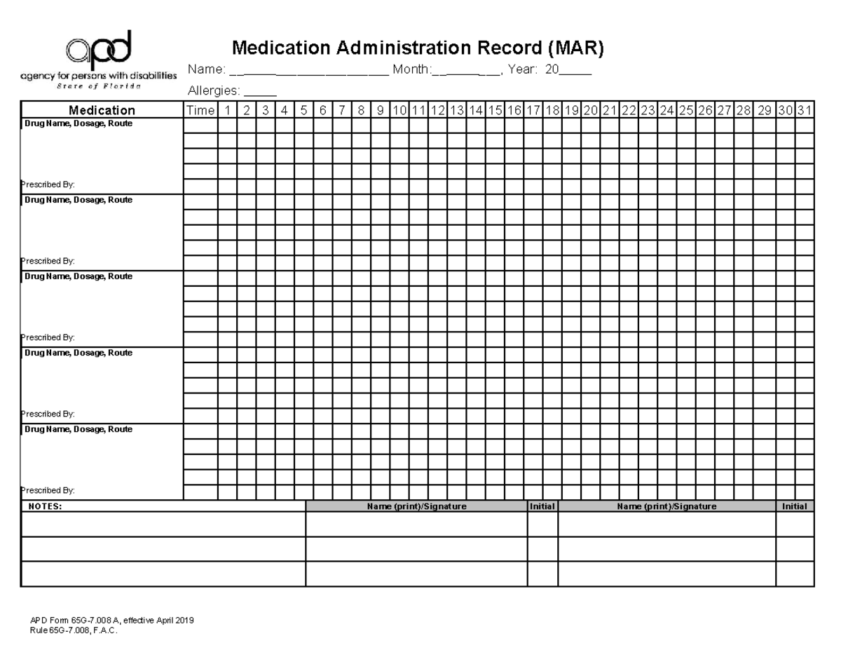 MAR form fillable - These are templates for Mars and Lab values ...