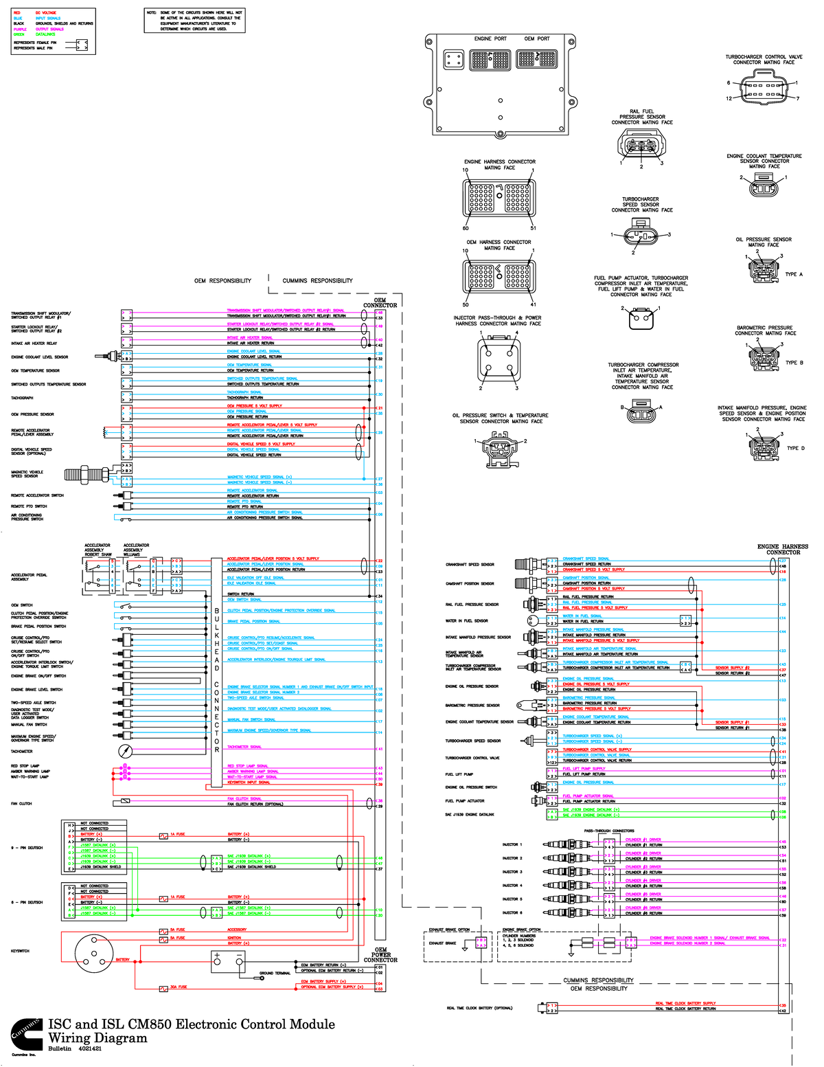 CM850 Electronic Control Module Wiring Diagram - Bulletin 4021421 - Studocu