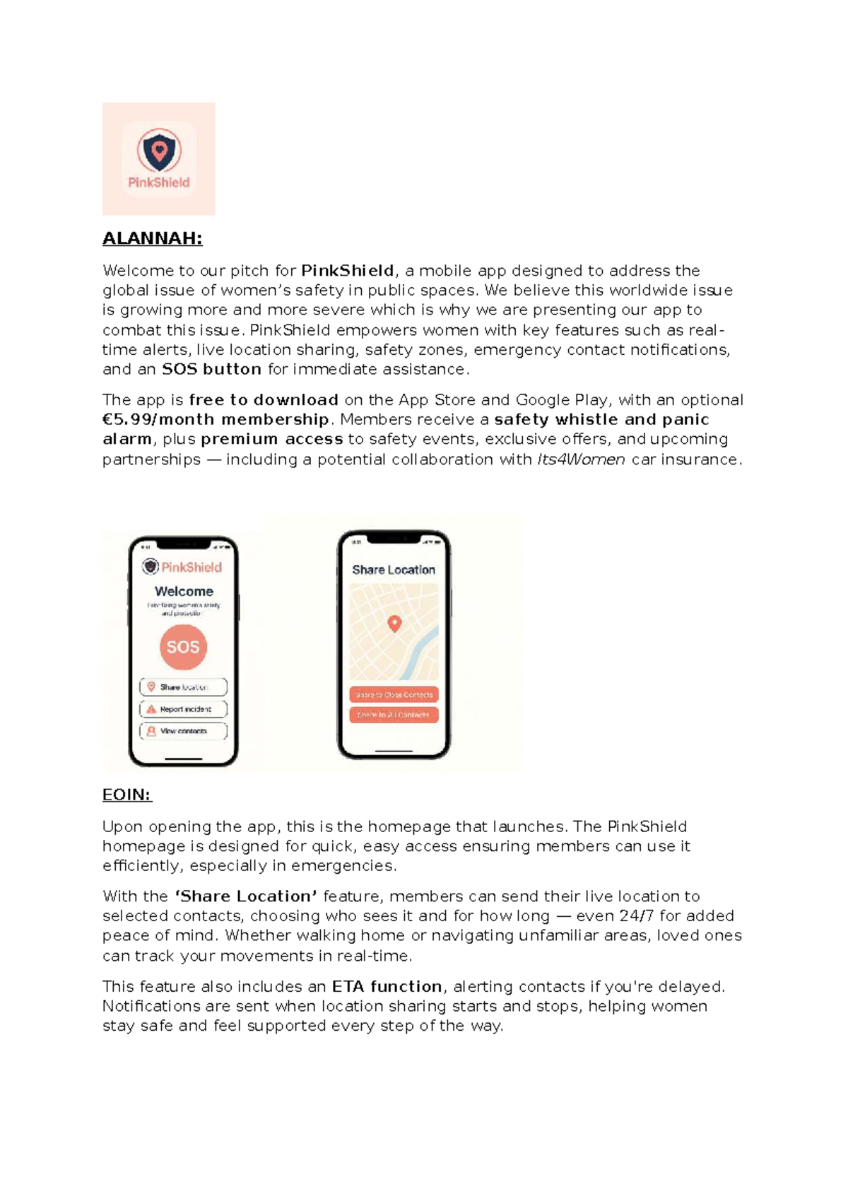 PinkShield App: Empowering Women's Safety in Public Spaces - Final ...
