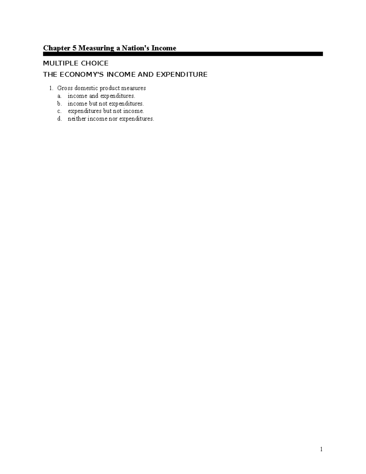 Chapter 5 the data of macroeconomics - Chapter 5 Measuring a Nation's ...