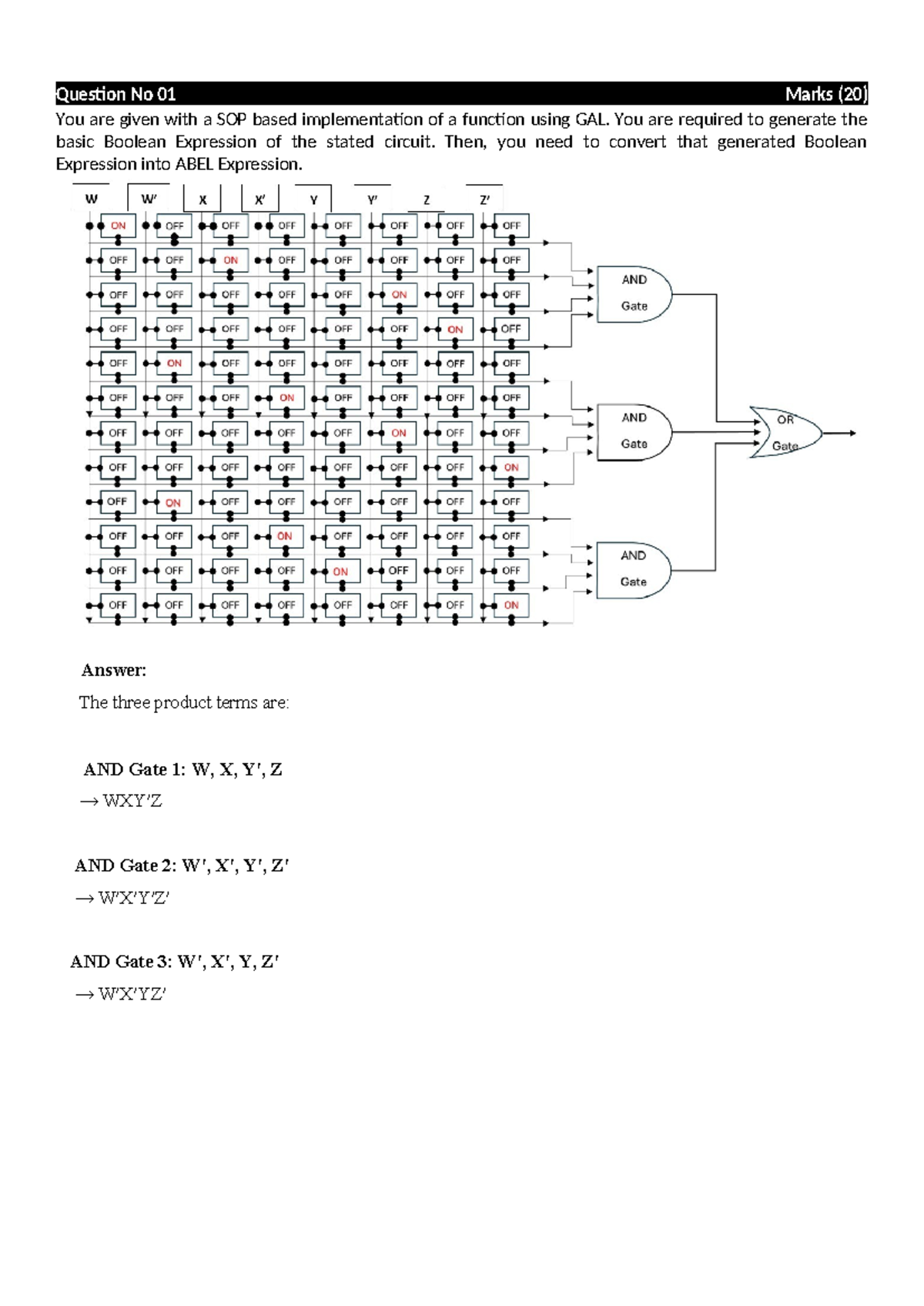 Cs302 - assignment - Digital Logic and Design - Question No 01 Marks ...