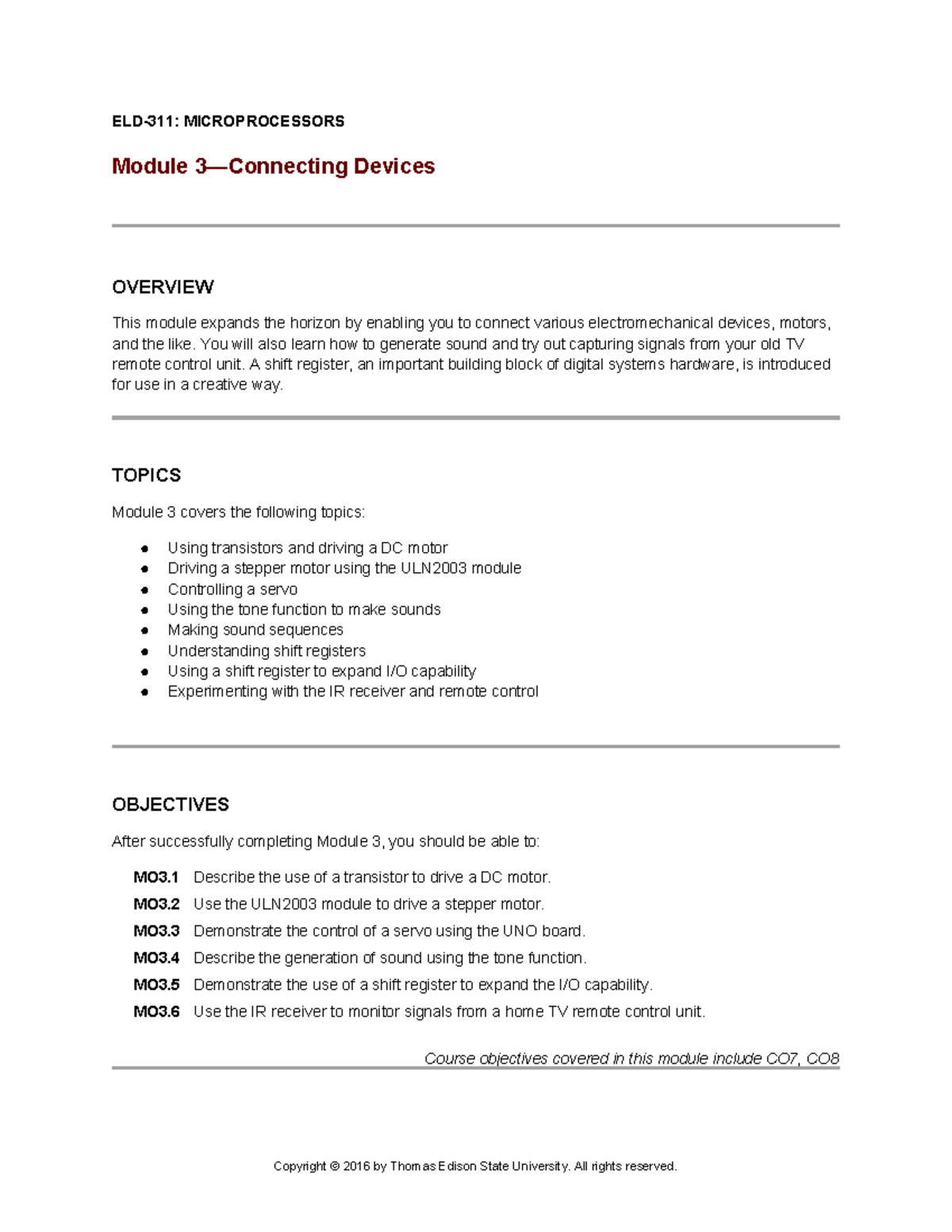 Module 3 ELD-311: Connecting Devices & Shift Registers Overview - Studocu