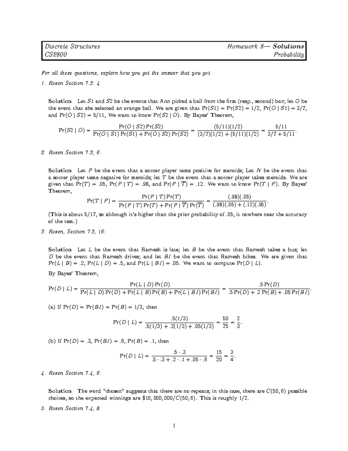 2800sol8 - hw8sol - Discrete Structures Homework 8—Solutions CS2800 ...