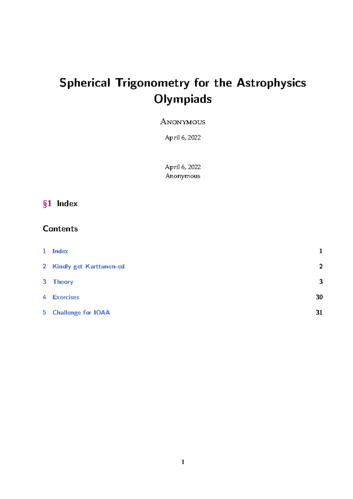 Spherical Trigonometry Notes for Astrophysics Olympiads (ASTRO 101 ...