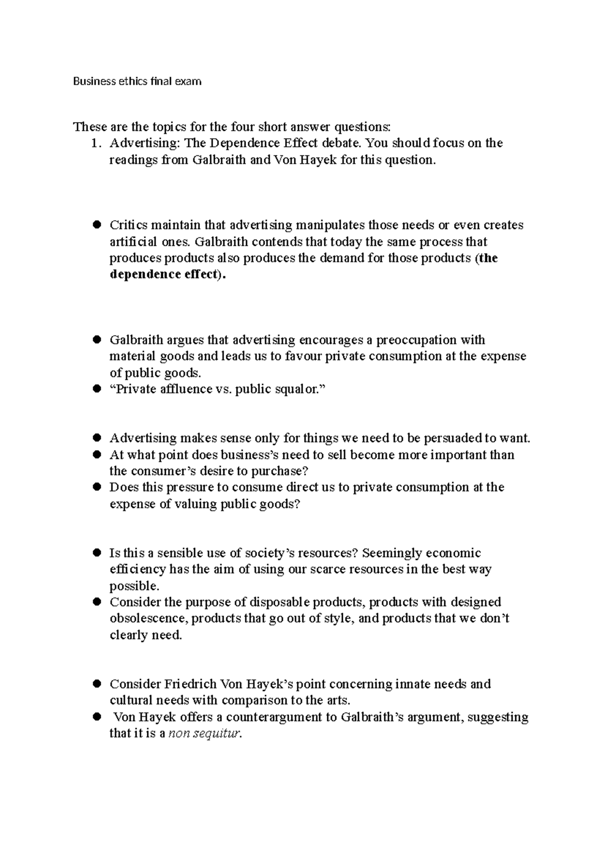 Business Ethics Final Exam Notes: Focus on Advertising & CSR - Studocu