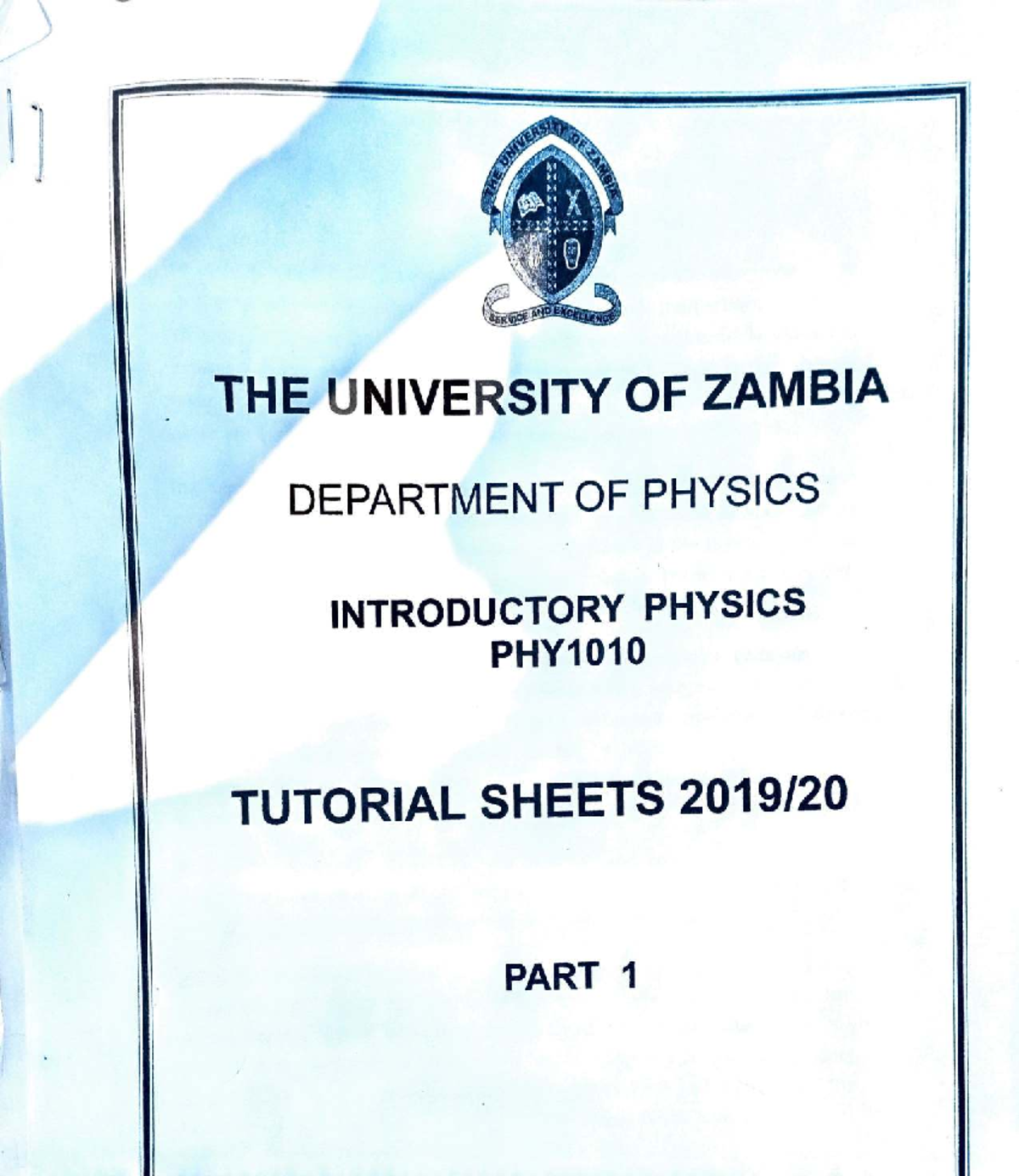 PHY1010: Comprehensive Tutorial Sheets for Introductory Physics - Studocu