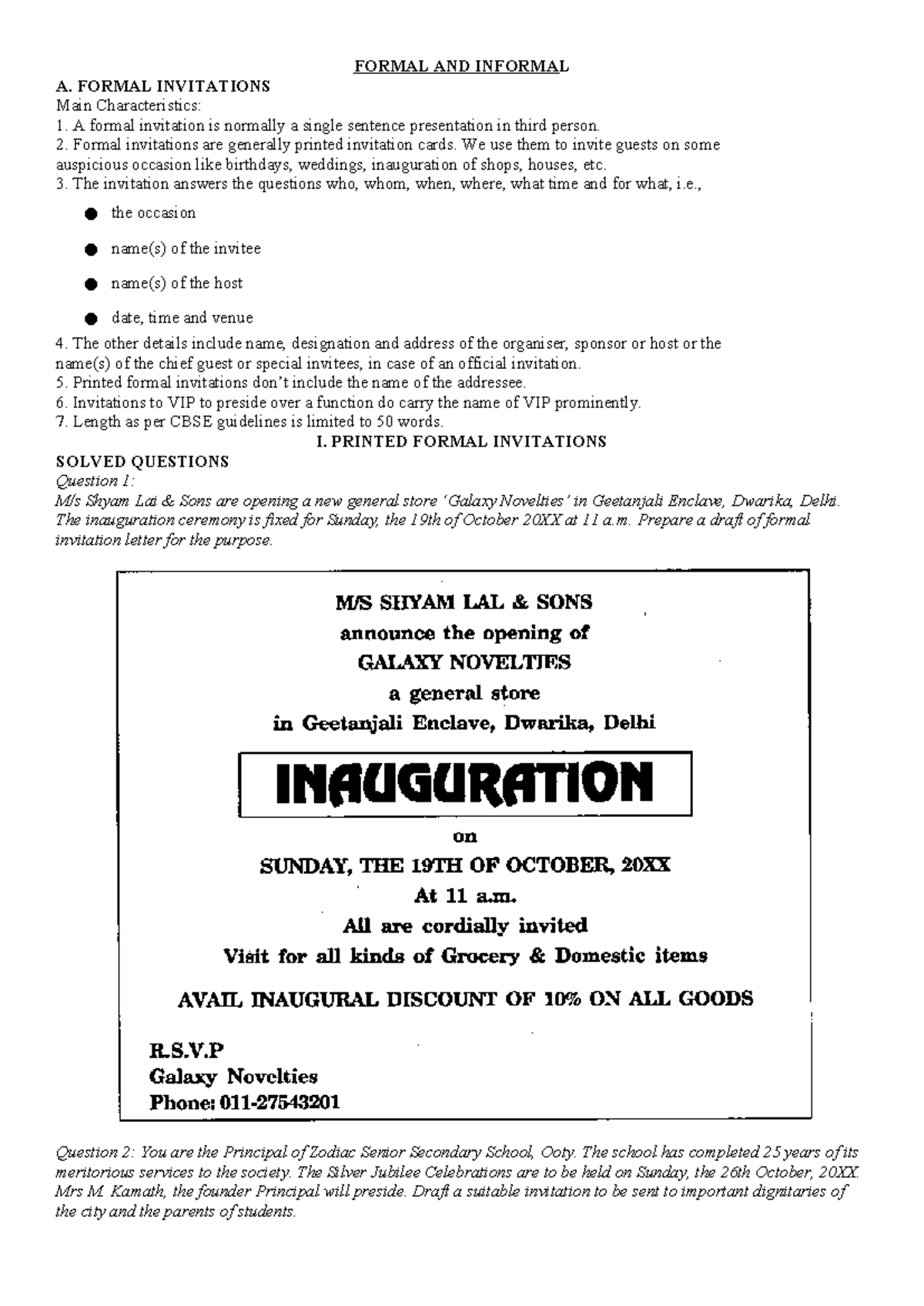 Formal and Informal Invitation Guidelines and Examples - Studocu