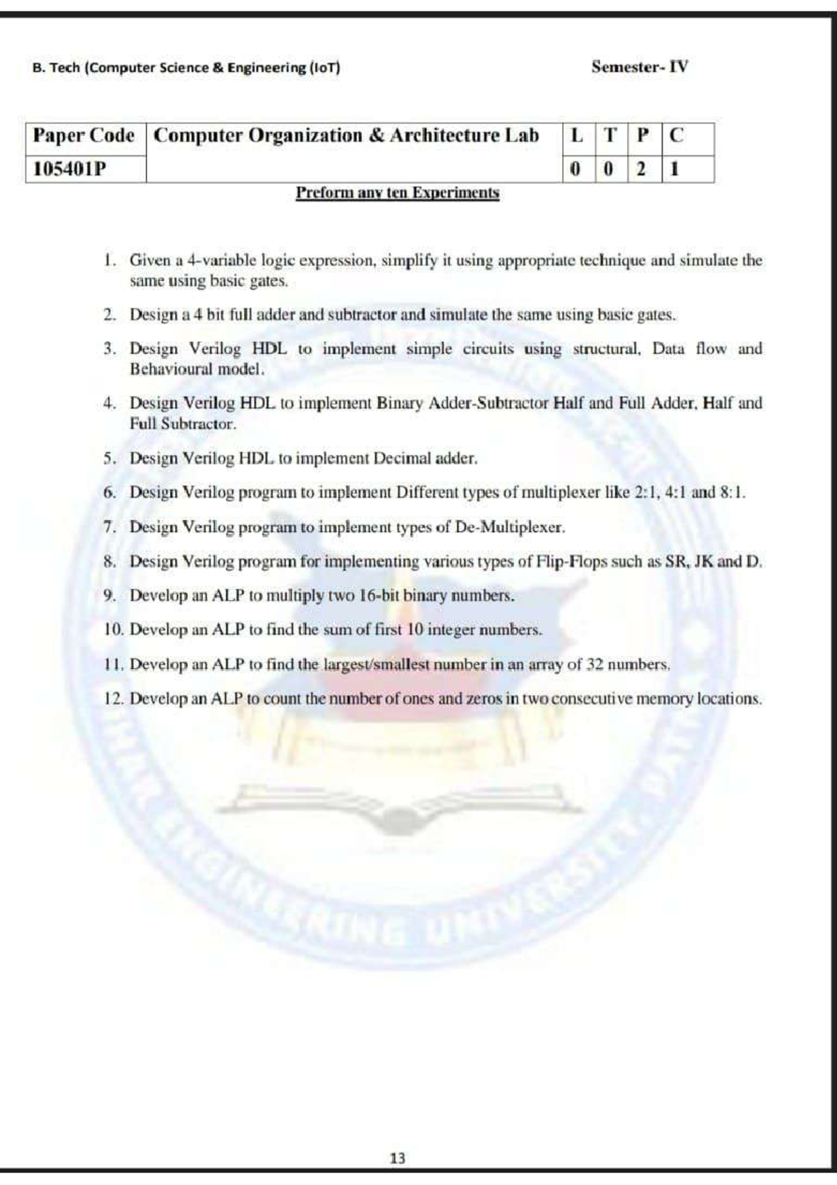 Coa lab - I am a student - B. Tech (Computer Science Engineering (loT ...