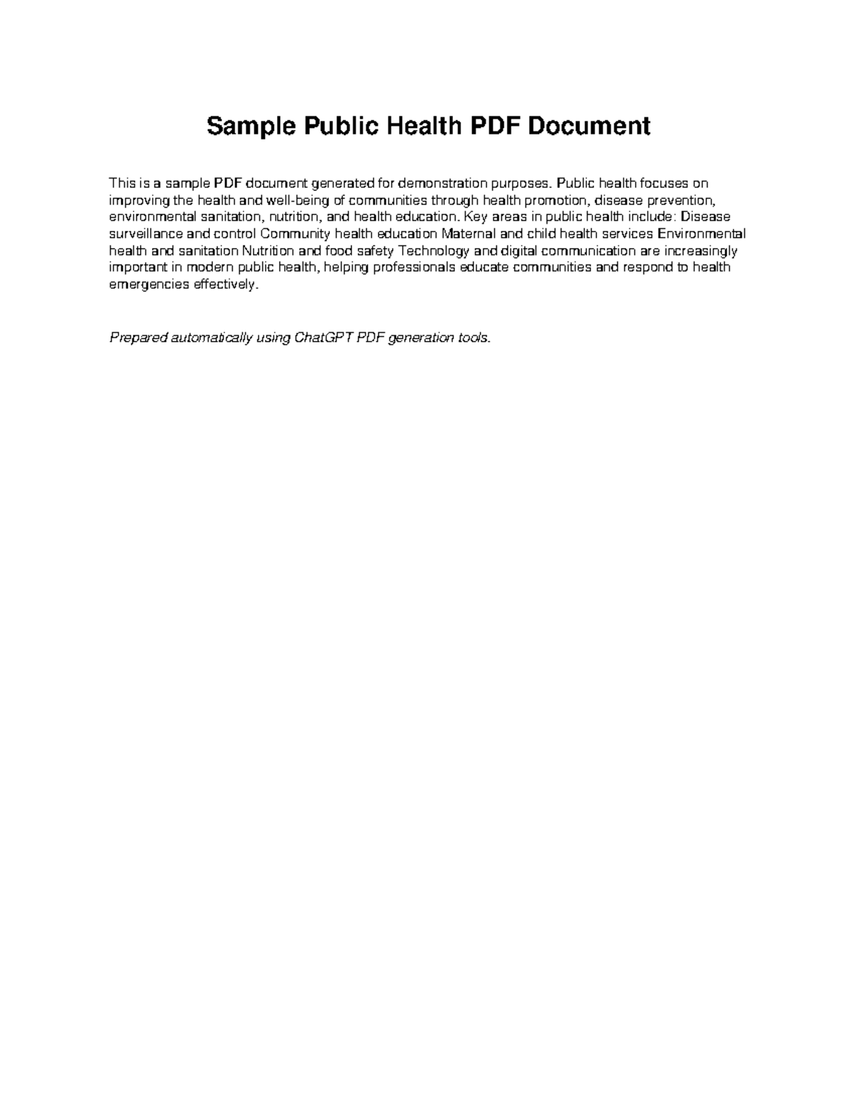 Sample document - Sample Public Health PDF Document This is a sample ...