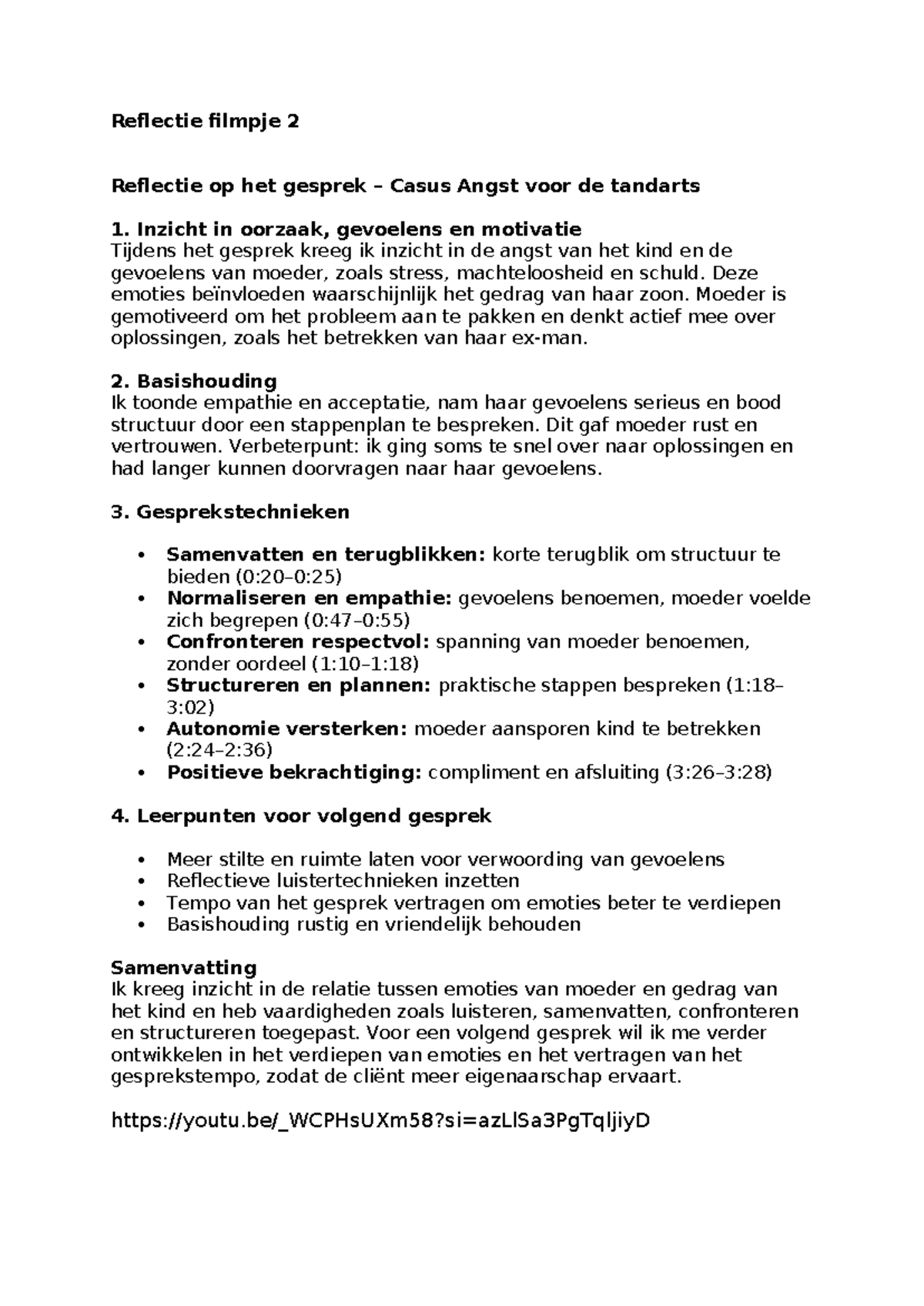 Reflectie Film 2: Inzicht in Angst voor de Tandarts en ...