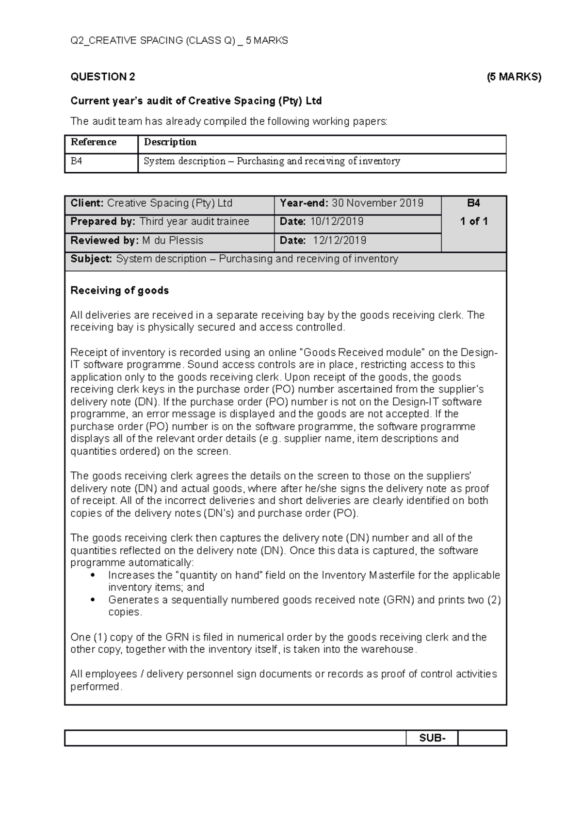 Q2 Creative Spacing 5 Marks - Q2_CREATIVE SPACING (CLASS Q) _ 5 MARKS ...