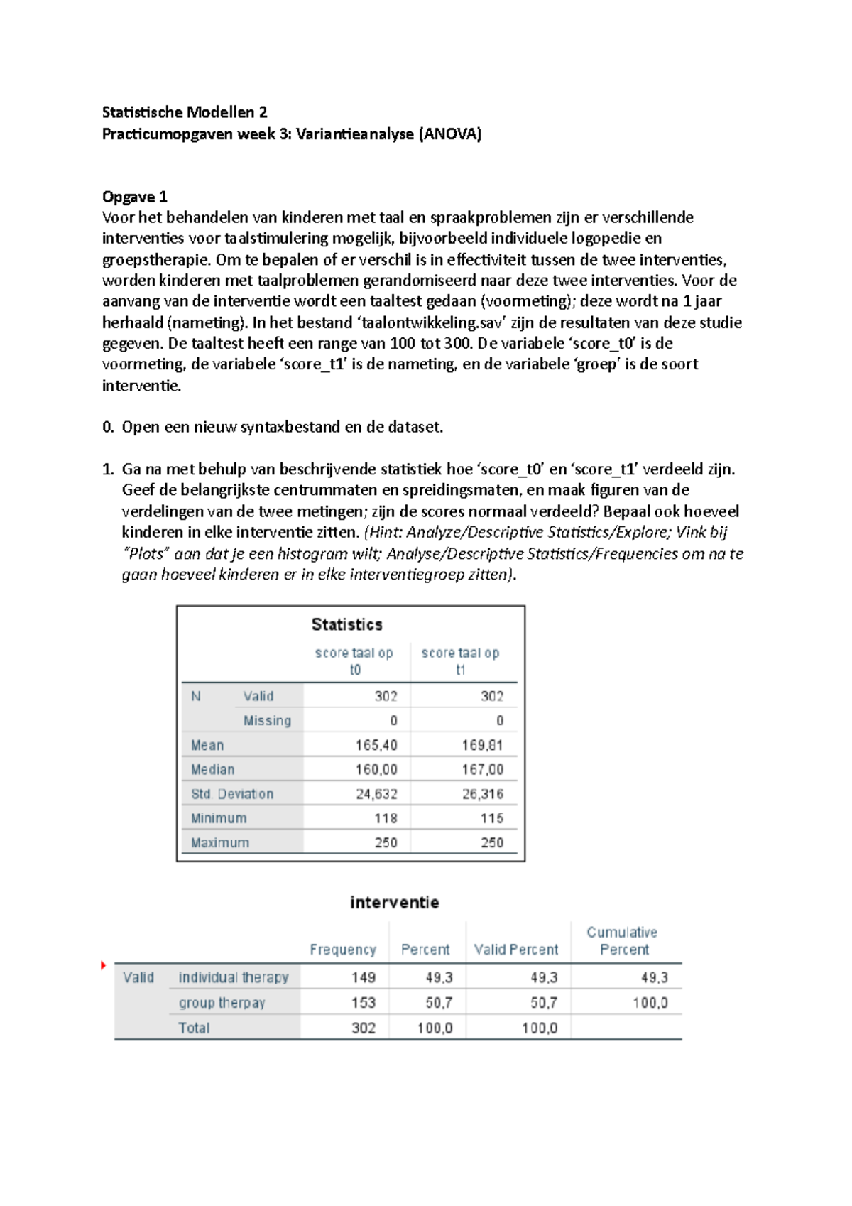 Statistische Modellen 2 - Practicumopgaven Week 3: ANOVA en T-toetsen ...