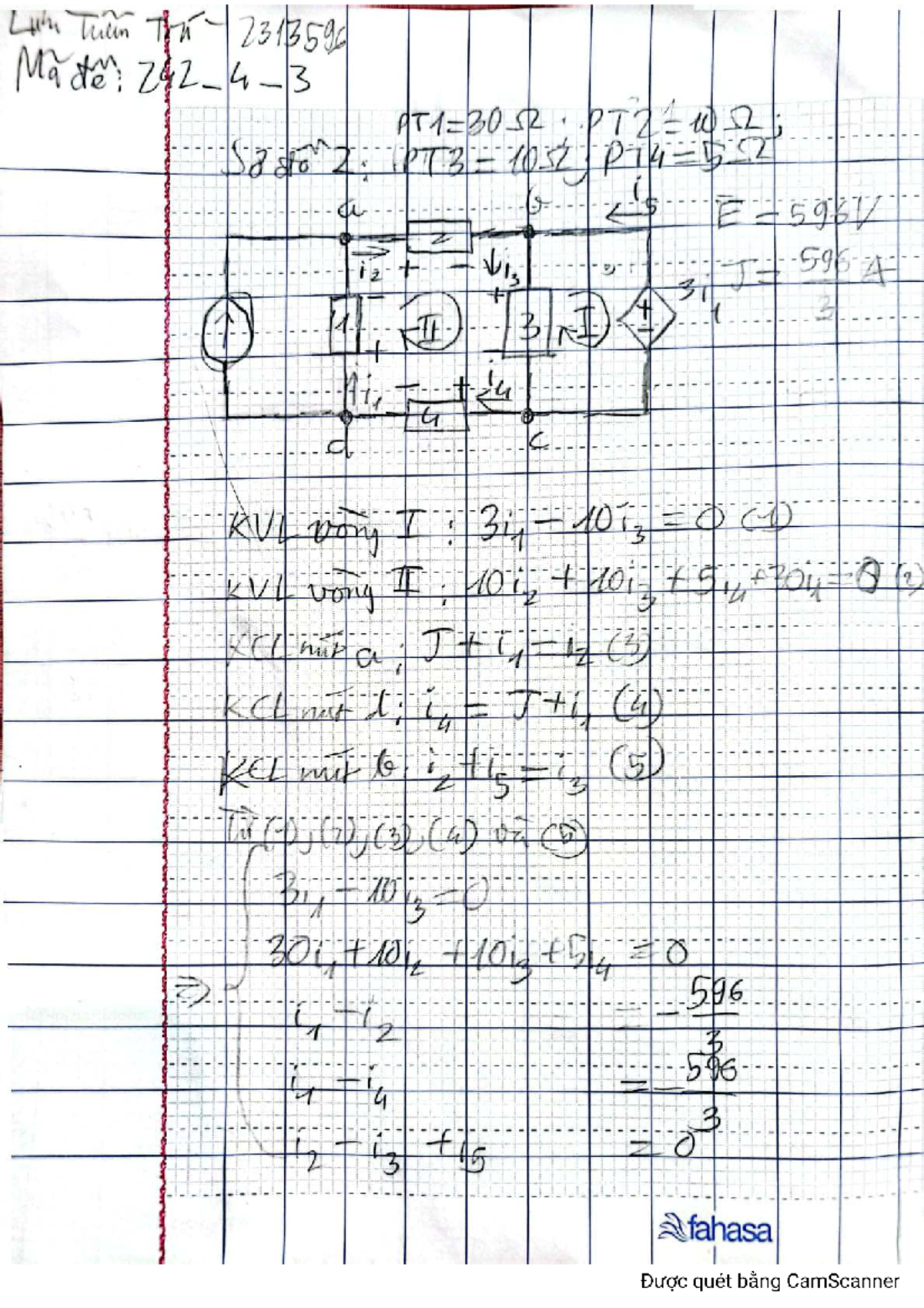 KVL and KCL Analysis for Course 2313596: Key Concepts and Examples ...