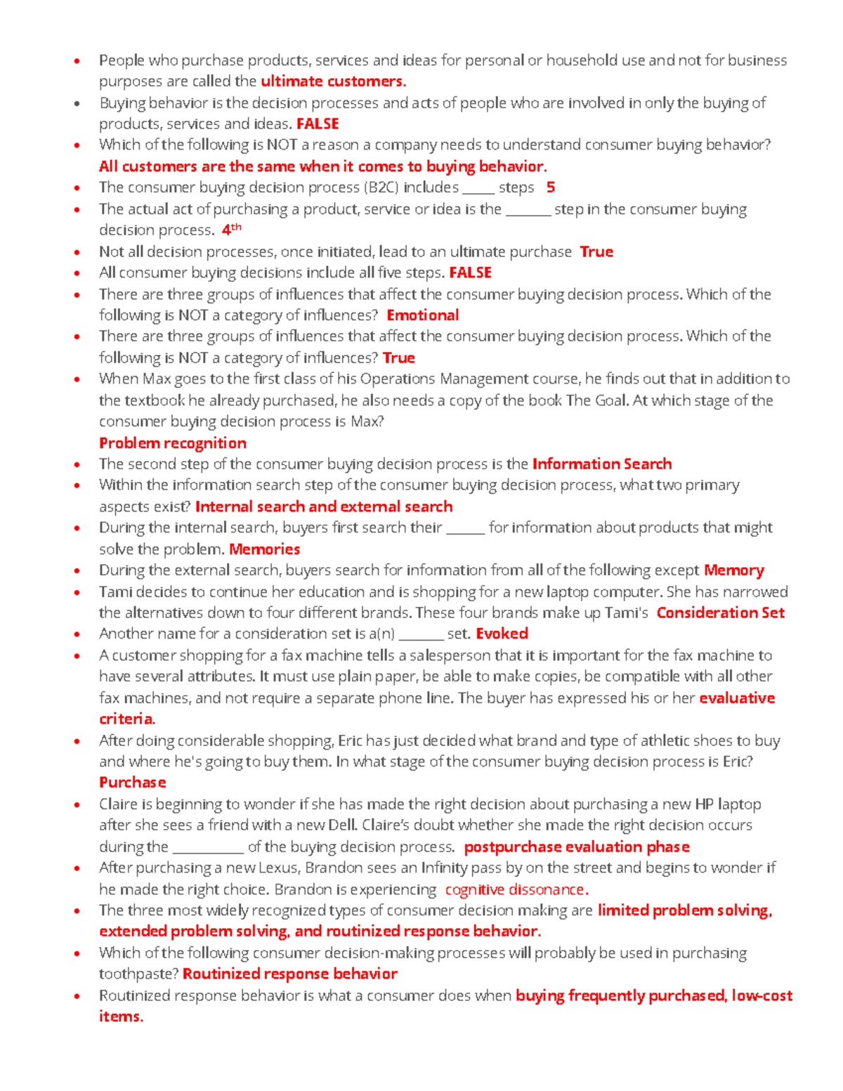 Principles of Marketing Study Guide: Consumer Behavior Insights - Studocu