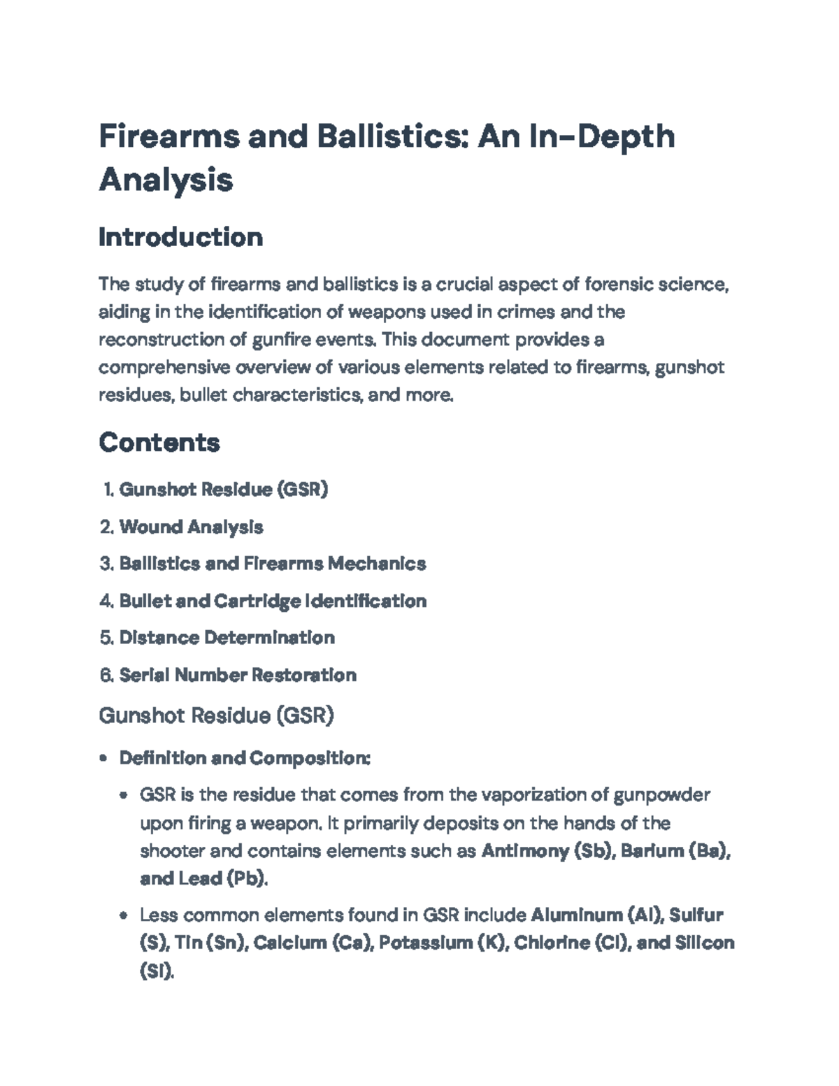 Forensic Analysis of Firearms and Ballistics in Criminal Investigations ...